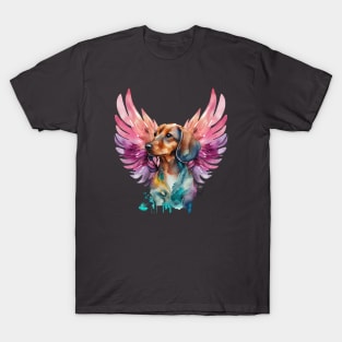 Watercolor Dachshund Angel 1 T-Shirt